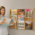 6 Magazine/12 Brochure Acrylic & Oak Wall Display