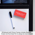 Ultimate Office Magnetic Whiteboard 24”x 18” Memo Board PLUS, 3 Photo Frames, Marker and Magnetic Eraser. Organize and Display Photos, Notes and Reminders. Ideal for Home, Office, Cubicles or Classrooms