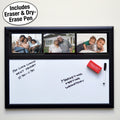 Ultimate Office Magnetic Whiteboard 24”x 18” Memo Board PLUS, 3 Photo Frames, Marker and Magnetic Eraser. Organize and Display Photos, Notes and Reminders. Ideal for Home, Office, Cubicles or Classrooms