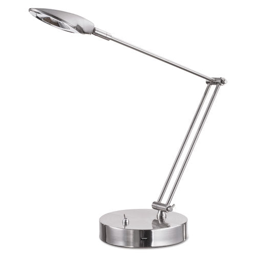 Adjustable LED Task Lamp w/USB Port, 11"w x 6 1/4"d x 26"h, Brushed Nickel