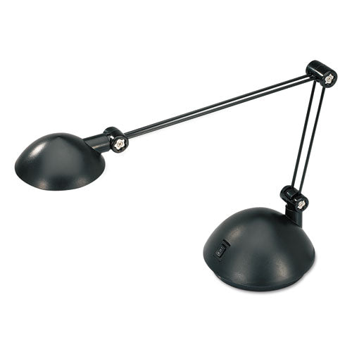 Twin-Arm LED Task Lamp w/USB Port, 11 7/8"w x 5 1/8"d x 18 1/2"h, Black