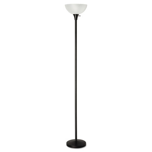 Floor Lamp, 71" high w/Translucent Plastic Shade, 11 1/4"w x 11 1/4"d x 71"h, Matte Black