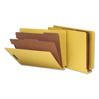 Six-Section Colored Pressboard End Tab Classification Folders, Letter (box of 10)
