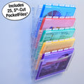 Ultimate Office StationMate™ 5-Compartment Wall File Organizer, 5 Tier Vertical Mount Hanging File Sorter. Multi-Purpose Display Rack Includes Your Choice of 5th-Cut or 3rd-Cut PocketFile™ Project Files