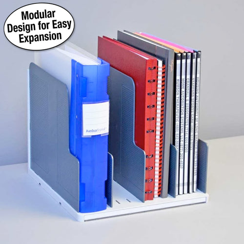 Ultimate Office FlexiFile Desktop Organizer, 4 Compartment Modular Vertical Sorter with Adjustable Dividers and Locking Connection Pins to Add Additional Units Side by Side at Any Time!