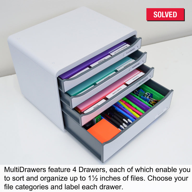 Ultimate Office MultiDrawer Monitor Stand & Office Supply Storage Box with 4 Drawers