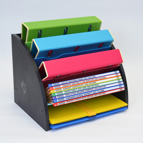 Ultimate Office 5 Compartment Desktop Corner Organizer with Colored Dividers