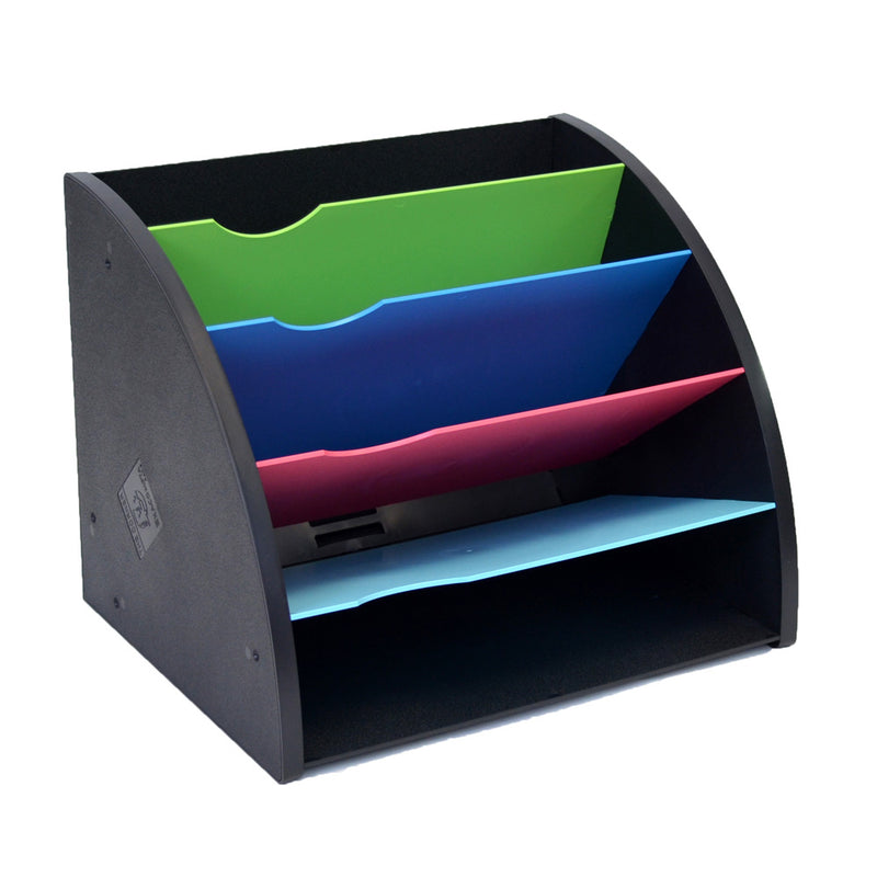 Ultimate Office 5 Compartment Desktop Corner Organizer with Colored Dividers