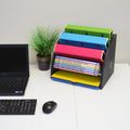 Ultimate Office 5 Compartment Desktop Corner Organizer with Colored Dividers