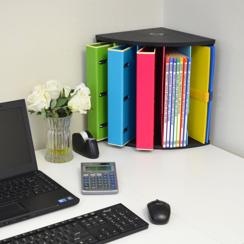Ultimate Office 5 Compartment Desktop Corner Organizer with Colored Dividers