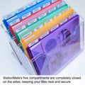 StationMate™ 5-Compartment Inclined StepUp File Desktop Organizer Includes 25, 5th-Cut PocketFile™ Project Files