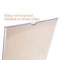 Superior Image Slanted Acrylic Sign Holder with Business Card Storage Pocket.  8 1/2"w x 4 1/2"d x 11"h.