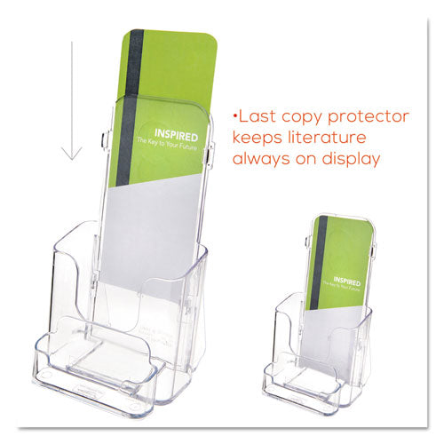 DocuHolder Acrylic Display for Countertop or Wall-Mount w/Business Card Storage Pocket.  4 3/8"w x 4 1/4"d x 7 3/4"h.