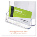 DocuHolder Acrylic Display for Countertop or Wall-Mount w/Business Card Storage Pocket.  4 3/8"w x 4 1/4"d x 7 3/4"h.