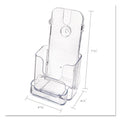 DocuHolder Acrylic Display for Countertop or Wall-Mount w/Business Card Storage Pocket.  4 3/8"w x 4 1/4"d x 7 3/4"h.