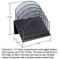 Ultimate Office 5-Compartment Mesh StepUp File Inclined Desktop Organizer Includes Your Choice of 5th or 3rd-Cut PocketFile™ Project Files
