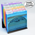 Ultimate Office 5-Compartment Mesh StepUp File Inclined Desktop Organizer Includes Your Choice of 5th or 3rd-Cut PocketFile™ Project Files