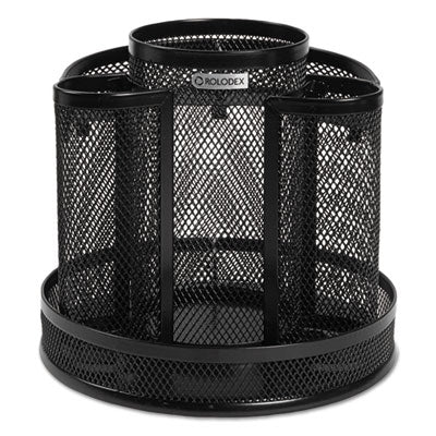 Wire Mesh Spinning Desk Sorter, Black