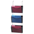 Wire Mesh Wall Files, Letter, Three Pockets, Black
