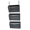 Wire Mesh Wall Files, Letter, Three Pockets, Black