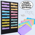 Ultimate Office WalMaster Heavy Duty, 20-Pocket Wall Chart Filing System for Classroom and Office, Wall File Organizer INCLUDES 36, PocketFiles PLUS Wall Mounting Hardware and Spring-Loaded Door Hooks