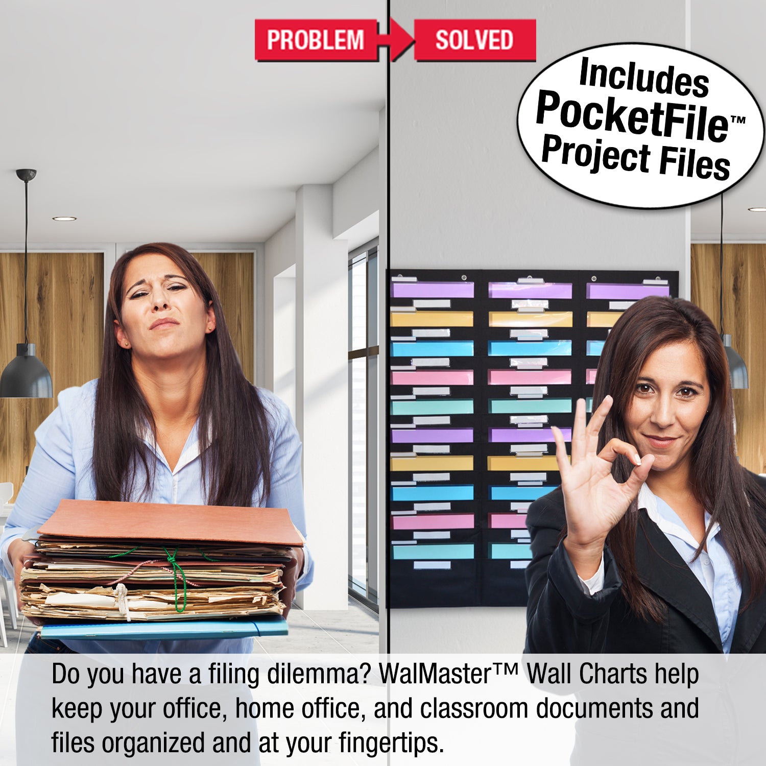 Wall File Systems WalMaster Heavy Duty, 30-Pocket Wall Chart Filing System | Ultimate Office