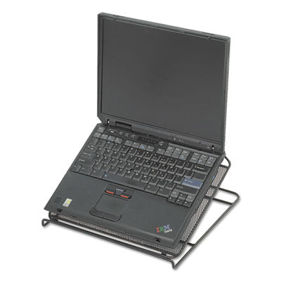 Wire Mesh Adjustable Steel Laptop Stand, 12 1/4" X 12 1/4" X 1", Black