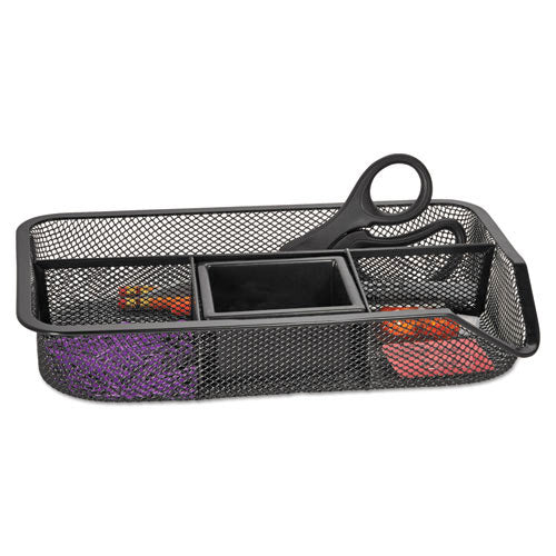 Wire Mesh Organizer Tray, 10 5/8" X 6" X 2", Black