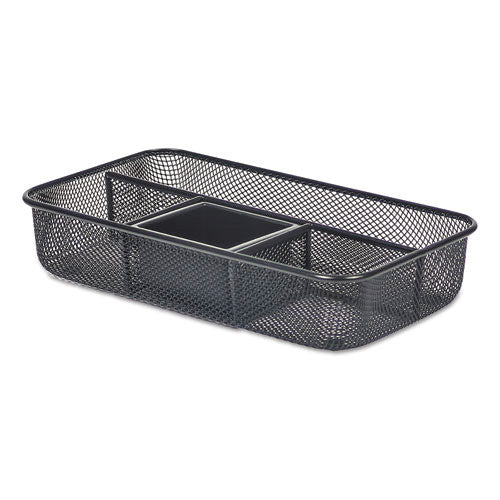 Wire Mesh Organizer Tray, 10 5/8" X 6" X 2", Black