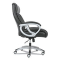 Big & Tall Mid-Back Executive Chair w/Padded Armrests supports up to 400 lbs.  Black Leather and Aluminum Base.