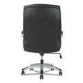 Big & Tall Mid-Back Executive Chair w/Padded Armrests supports up to 400 lbs.  Black Leather and Aluminum Base.