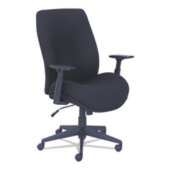Mid-Back Task Chair w/Adjustable Armrests and Contoured Proform Technology.  Supports up to 275 lbs.  Black Fabric and Black Base.