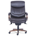 Big & Tall Executive Chair w/Padded Armrests and ComfortCore Plus Memory Foam.  Supports up to 400 lbs.  Black Leather and Weathered Gray Base.