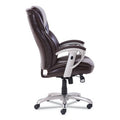 Executive Mid-Back Task Chair w/SertaPedic Memory Foam and Height- and Width Adjustable Armrests.  Supports up to 300 lbs.  Black Leather with Silver Base.