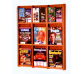 9 Magazine/18 Brochure Acrylic & Oak Wall Display