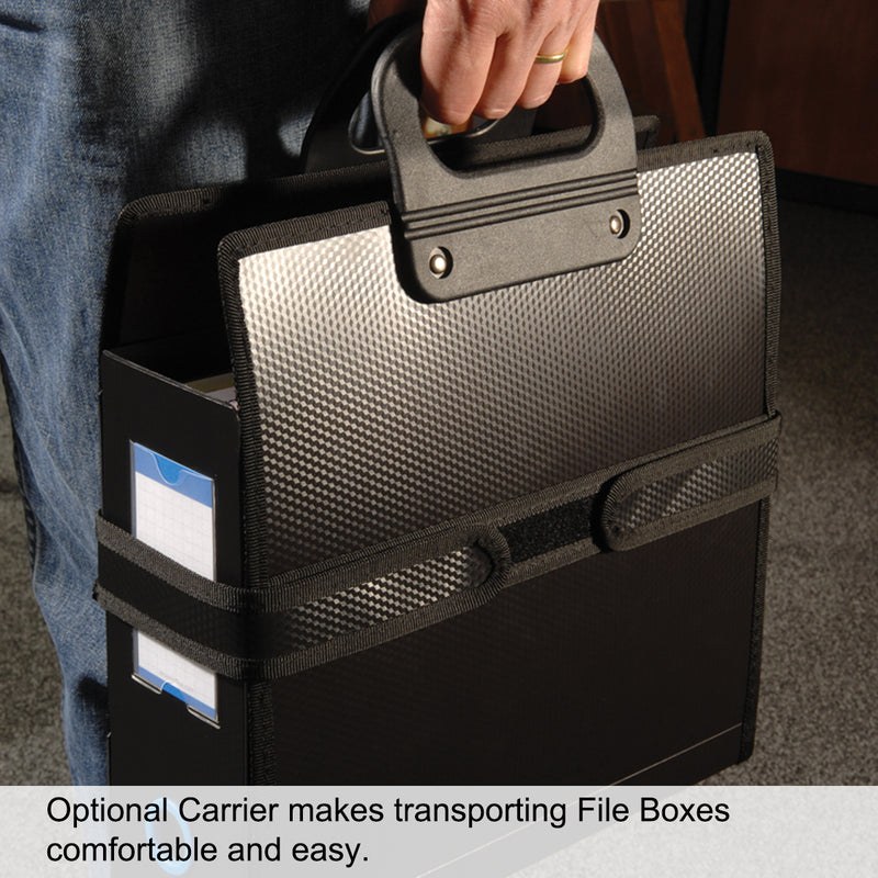 Ultimate Office PortaFile™ Frost File Box 3 5/8"d Storage Organizer for Folders, Hanging Files or Loose Documents. Heavy Duty Polypropylene with 6 Color Rings, Matching Labels and Fold Down Front Flap for Easy Access, with 25 PocketFiles™