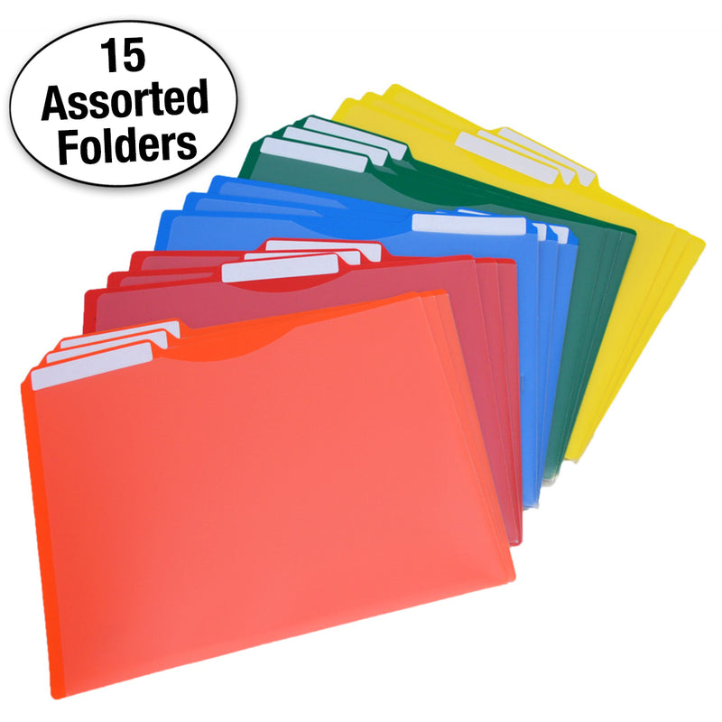Heavy-Duty Project Files, 3rd-Cut, Letter, Assorted (pack of 15)