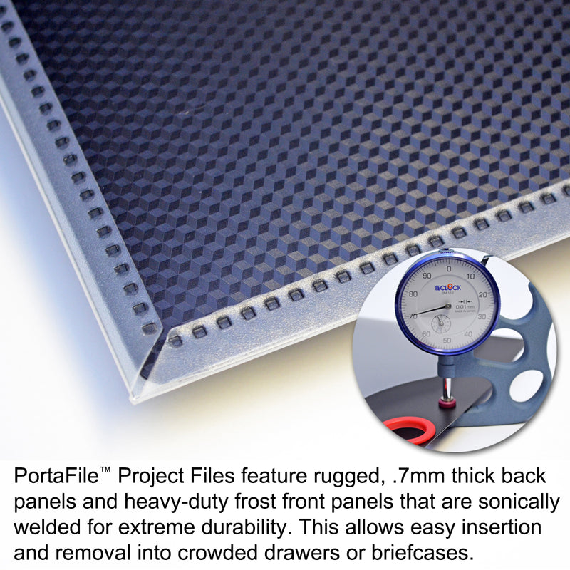Ultimate Office PortaFile™ Clear-Front Document Folder Project Pockets, Letter Size. Heavy-Duty Files with Color-Coded Rings and Adhesive Labels (set of 5)