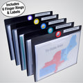 Ultimate Office PortaFile™ Clear-Front Document Folder Project Pockets, Letter Size. Heavy-Duty Files with Color-Coded Rings and Adhesive Labels (set of 5)
