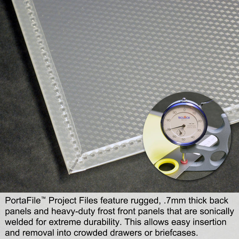 Ultimate Office PortaFile™ Frost Document Folder Project Pockets, Letter Size. Heavy-Duty Files with Color-Coded Rings and Adhesive Labels (set of 5)