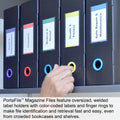Ultimate Office PortaFile™ Magazine File Vertical File Organizer Box, Ideal for Magazines, Notebooks & File Storage, Includes 6 Color Finger Rings, Labels and a Lifetime Guarantee (set of 3), Black
