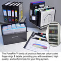 Ultimate Office PortaFile™ Magazine File Vertical File Organizer Box, Ideal for Magazines, Notebooks & File Storage, Includes 6 Color Finger Rings, Labels and a Lifetime Guarantee (set of 3), Black