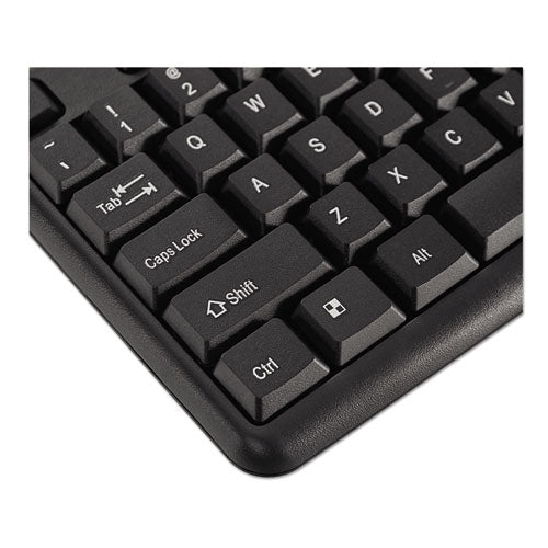 Slimline Corded Keyboard & Mouse Combination, USB 2.0, Black