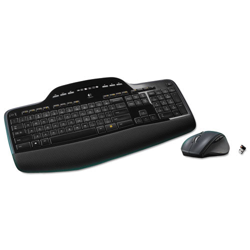 Wireless Incurve Keys Keyboard & Mouse Combination, w/cushioned palm rest, 2.4 GHZ Frequency, 30 ft. Range, Black