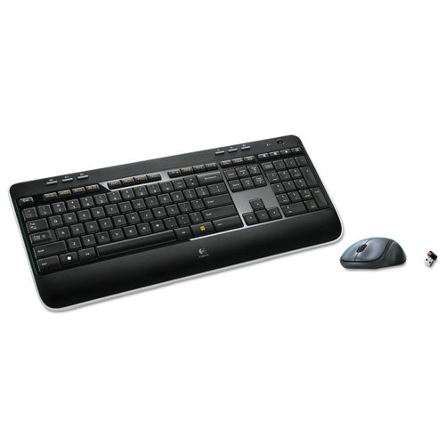 Wireless Incurve Keys Keyboard & Mouse Combination w/palm rest, 2.4 GHZ Frequency, 30 ft. Range, Black