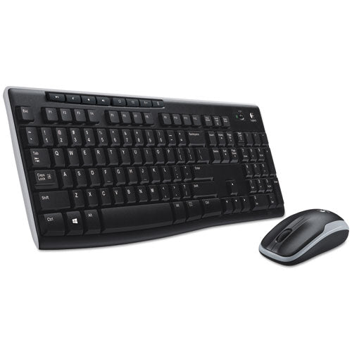 Wireless Long-Range Keyboard & Mouse Combination, 2.4 GHZ Frequency, 33 ft. Range, Black