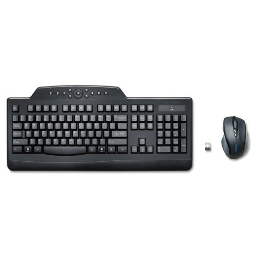 Pro Fit Comfort Wireless Spill-Proof Media Keyboard & Mouse Combination, 2.4 GHZ Frequency, 30 ft. Range, Black