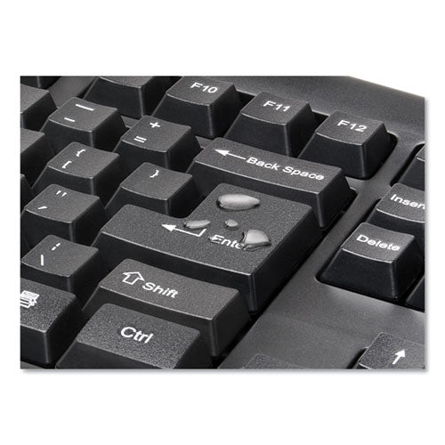 Pro Fit Comfort for Life Wireless Spill-Proof Keyboard & Mouse Combination, 2.4 GHZ Frequency, 30 ft. Range, Black