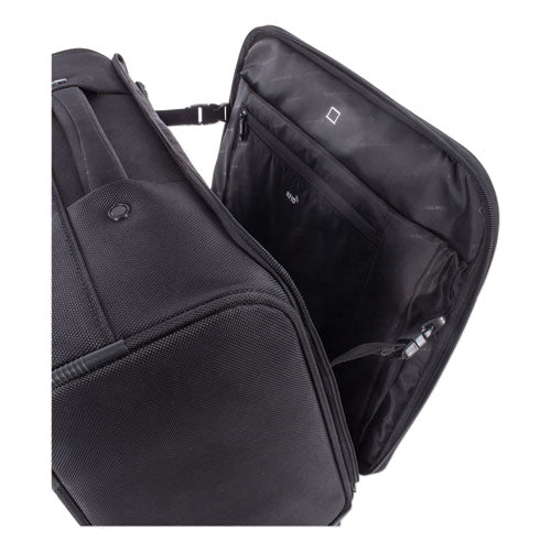 Rolling Polyester Slim Business Case w/Padded Computer Compartment holds Laptops up to 15 1/2", 17 1/2" x 17" x 9 1/2", Charcoal