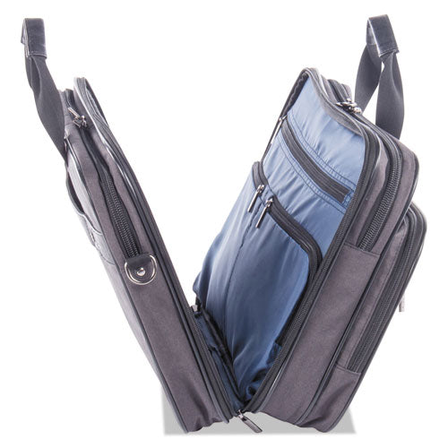 ExecutiveNylon/Synthetic Leather Briefcase w/Padded Computer Compartment.  Holds Laptops up to 17 1/4", 16 1/2" x 12 1/2" x 6" , Charcoal